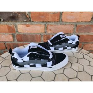 Sz 9 Vans Mega Check Knu Skool Skate Sneakers Mens Black White Checkerboard